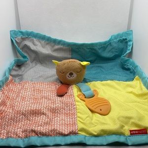 Skip Hop Lovey Plush Teddy Bear Security Blanket Fish Teether Patchwork Soft Toy